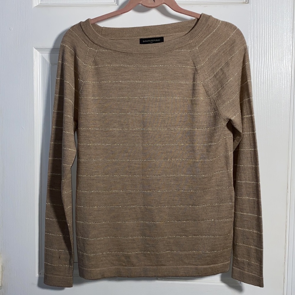 Banana Republic Boat Neck Merino Wool Sweater Size M